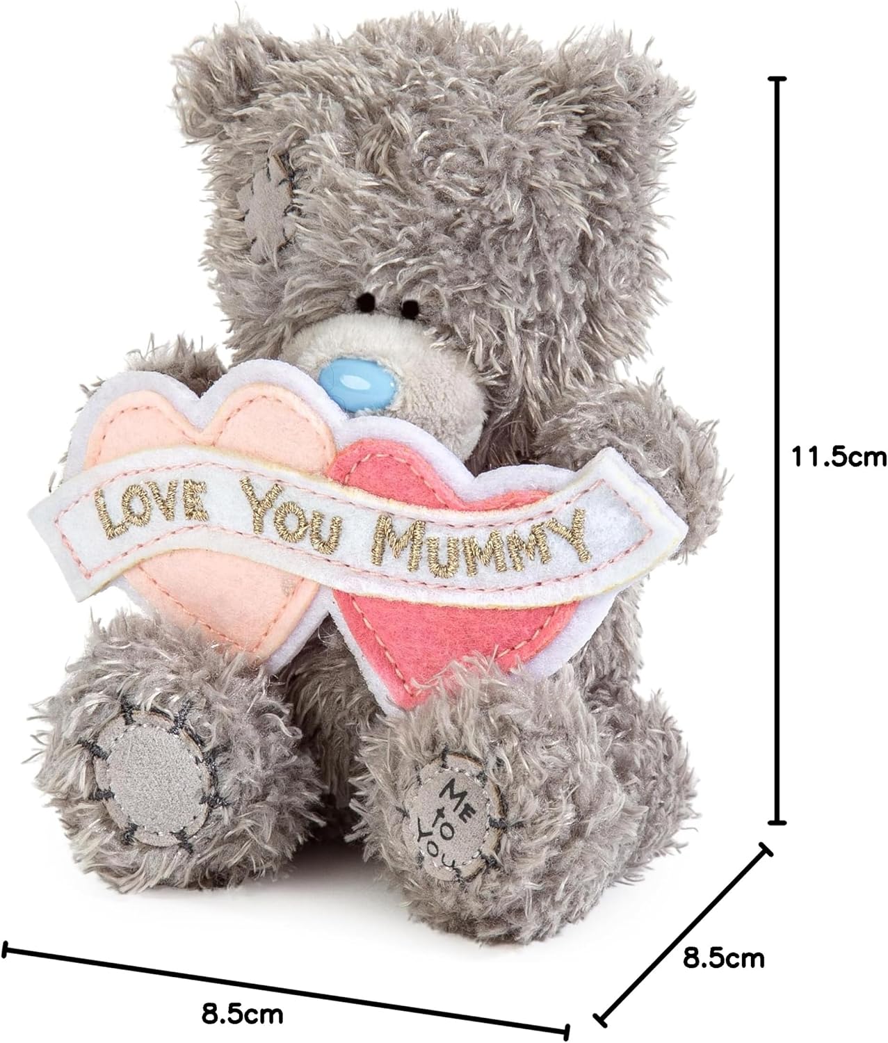 Carte Blanche Tatty Teddy plush bear, 10cm soft toy, with "Love You Mummy" message, ideal for Mother’s Day gift.