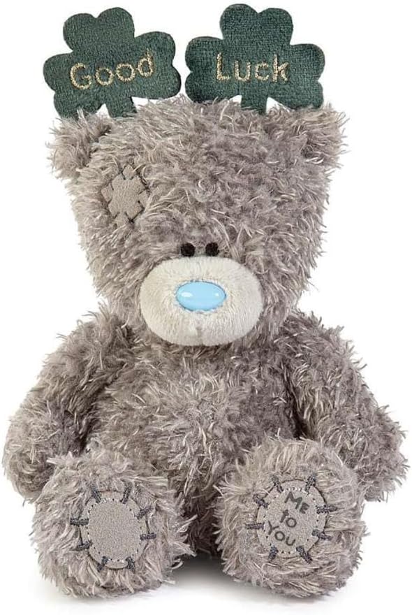Carte Blanche Tatty Teddy plush bear, 10cm high, with deely boppers, part of the Good Luck Bear collection, soft toy giftware.