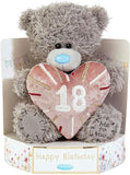 Carte Blanche Tatty Teddy plush 15cm high on a luxury gift plinth, 18th birthday bear from the official collection, soft toy and giftware.