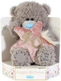 Carte Blanche Tatty Teddy plush bear, 15cm high, on a luxury gift plinth, from the official 40th birthday collection.