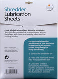 Cathedral Products shredder lubrication sheets in a pack of 12, designed for maintaining and lubricating paper shredder blades.