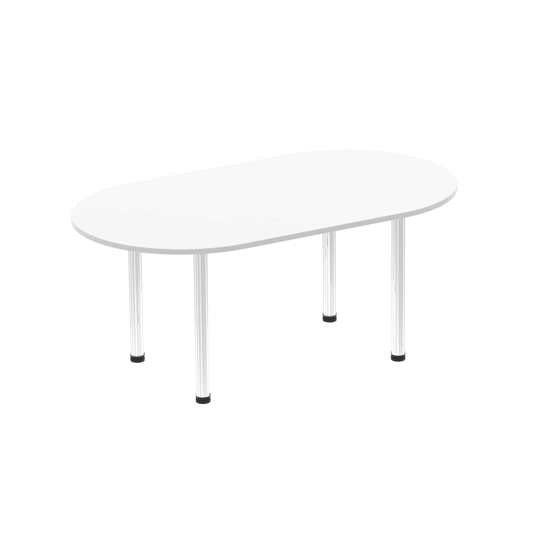 Dynamic Impulse W1800 x D1000 x H740mm Boardroom Table Post Leg White Finish Chrome Frame - I003719 DD