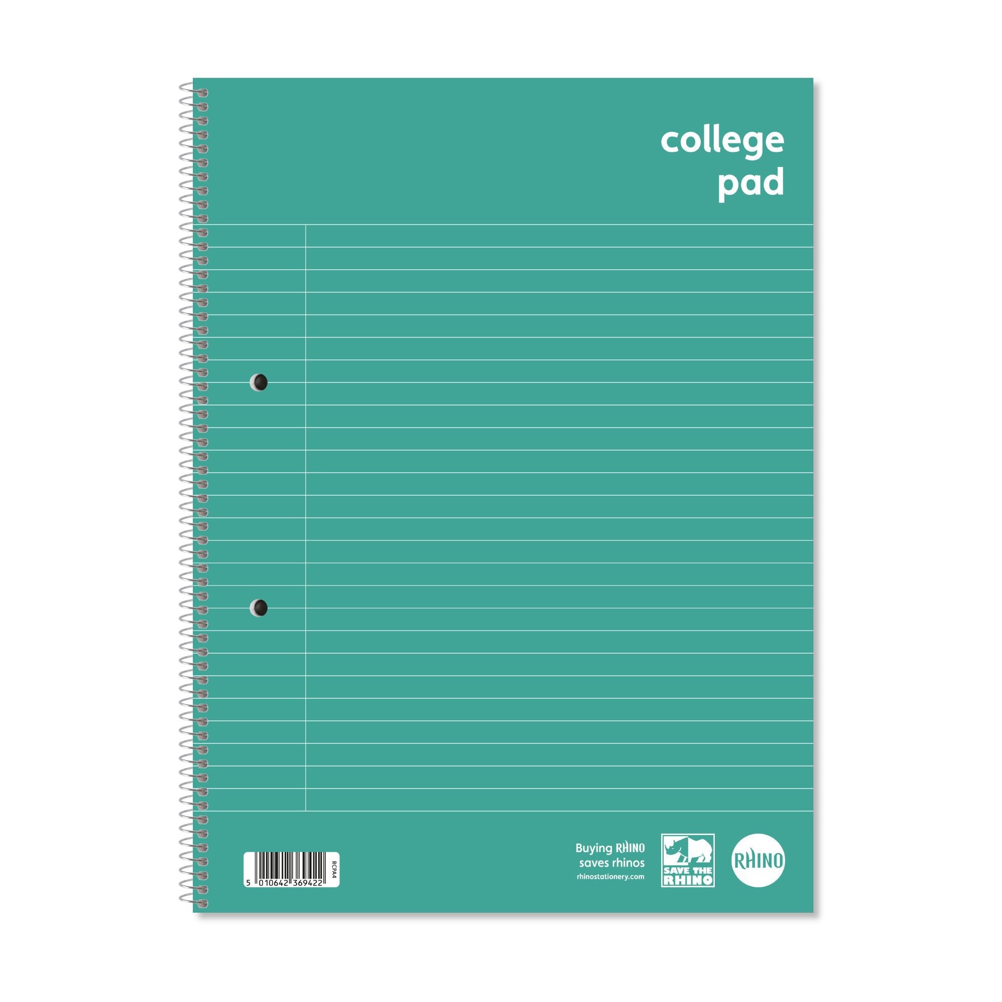 Rhino A4+ College Pad 140 Page Feint Ruled 8mm With Margin (Pack 10) - RCPA4C-6 DD