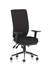 Chiro High Back Chair Black With Adjustable And Folding Arms KC0001 DD