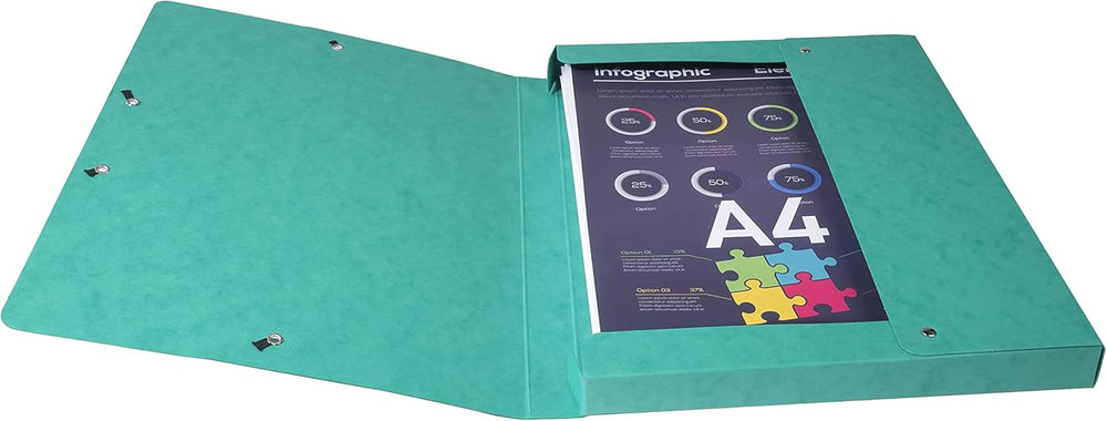 Exacompta - Ref 50300E - Elasticated Filing Archive Box - 270 x 340mm in Size, 25mm Spine, 600gsm Premium Pressboard, Elastic Closure - Assorted Colours (Pack of 8)