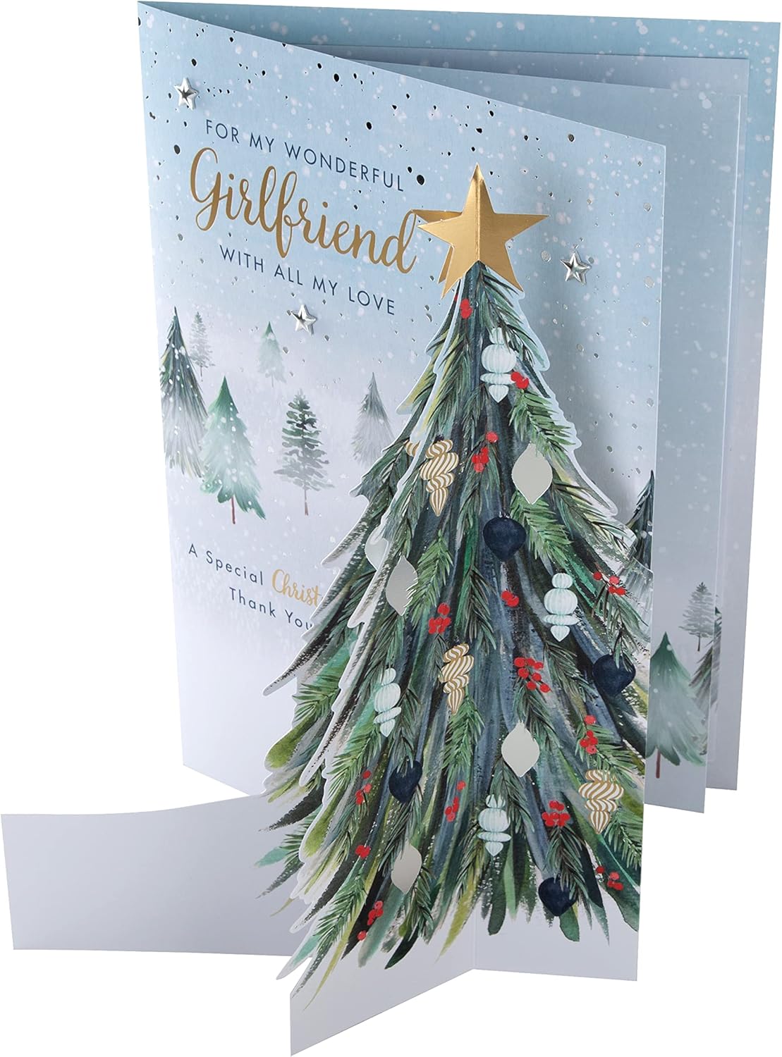 Hallmark Boxed Christmas Card for Girlfriend – Classic Winter Scene with Tree Design