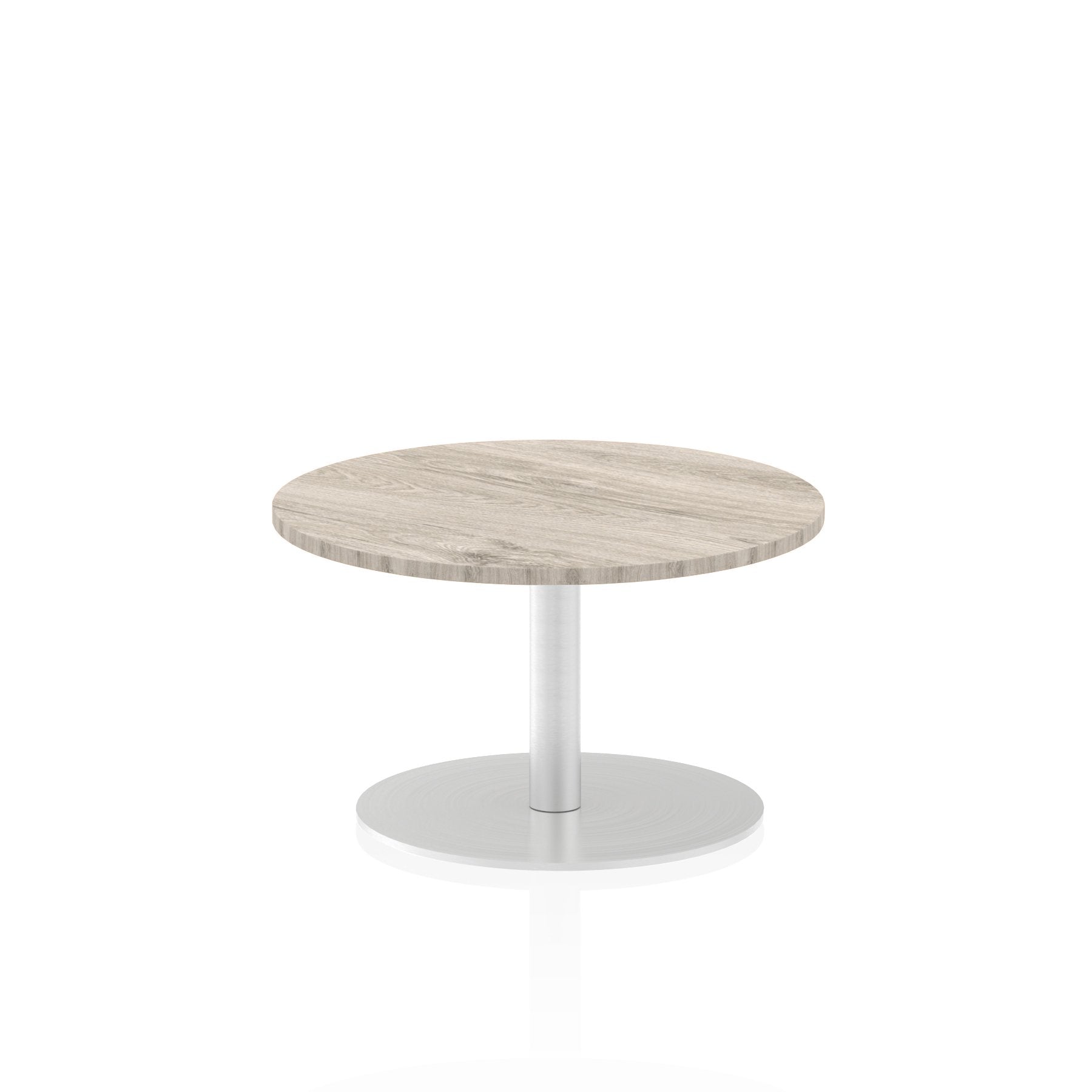 Dynamic Italia 600mm Poseur Round Table Grey Oak Top 475mm High Leg ITL0105 DD