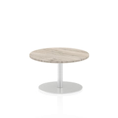 Dynamic Italia 600mm Poseur Round Table Grey Oak Top 475mm High Leg ITL0105 DD
