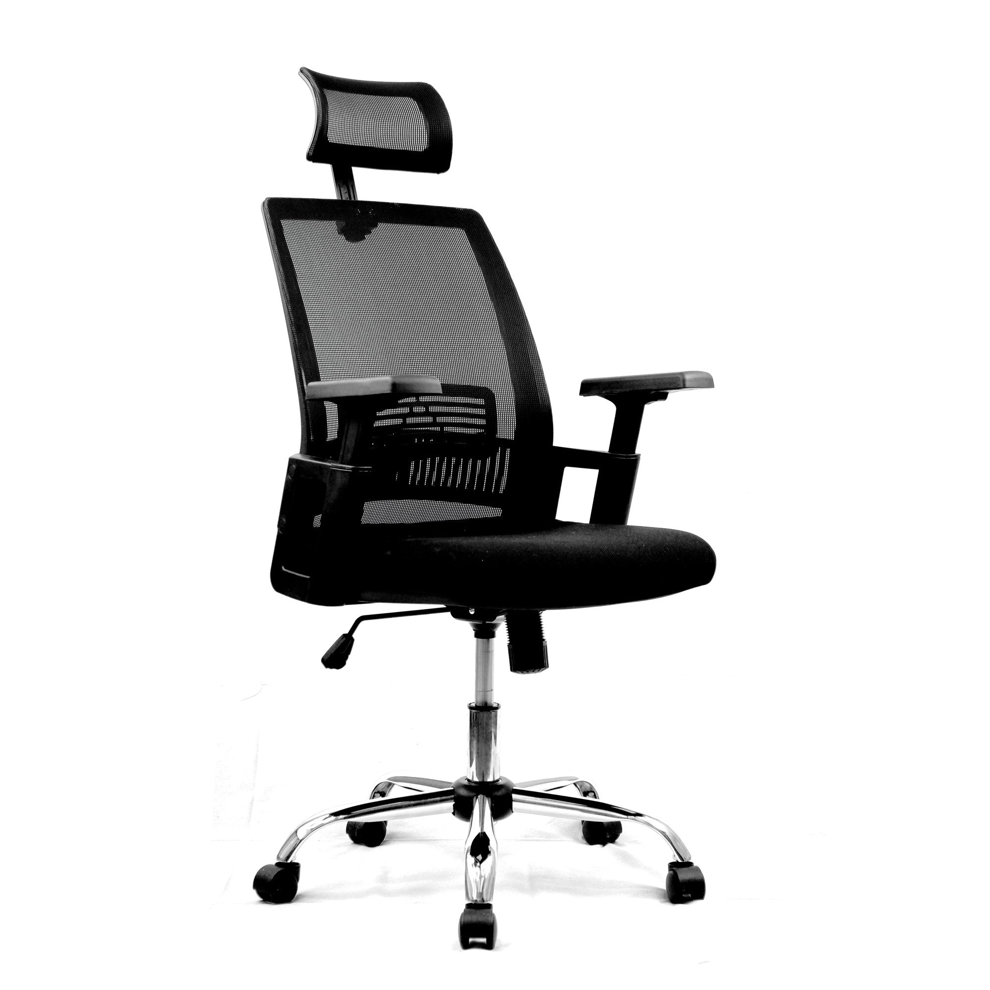 Nautilus Designs Alpha High Back Mesh Operator Office Chair with Headrest and Height Adjustable Arms Black - BCM/F816/BK DD