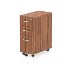 Dynamic Impulse 3 Drawer Narrow Under Desk Pedestal Walnut I001652 DD