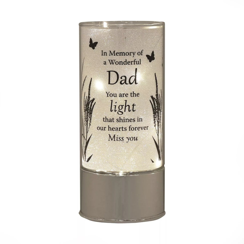 Celebrations memorial ornament with a tube light tribute to dad, commemorating loved ones with a heartfelt keepsake.