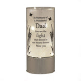 Celebrations memorial ornament with a tube light tribute to dad, commemorating loved ones with a heartfelt keepsake.