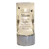 Celebrations memorial tube light ornament with "mum" tribute, sentimental keepsake for honoring loved ones in remembrance.