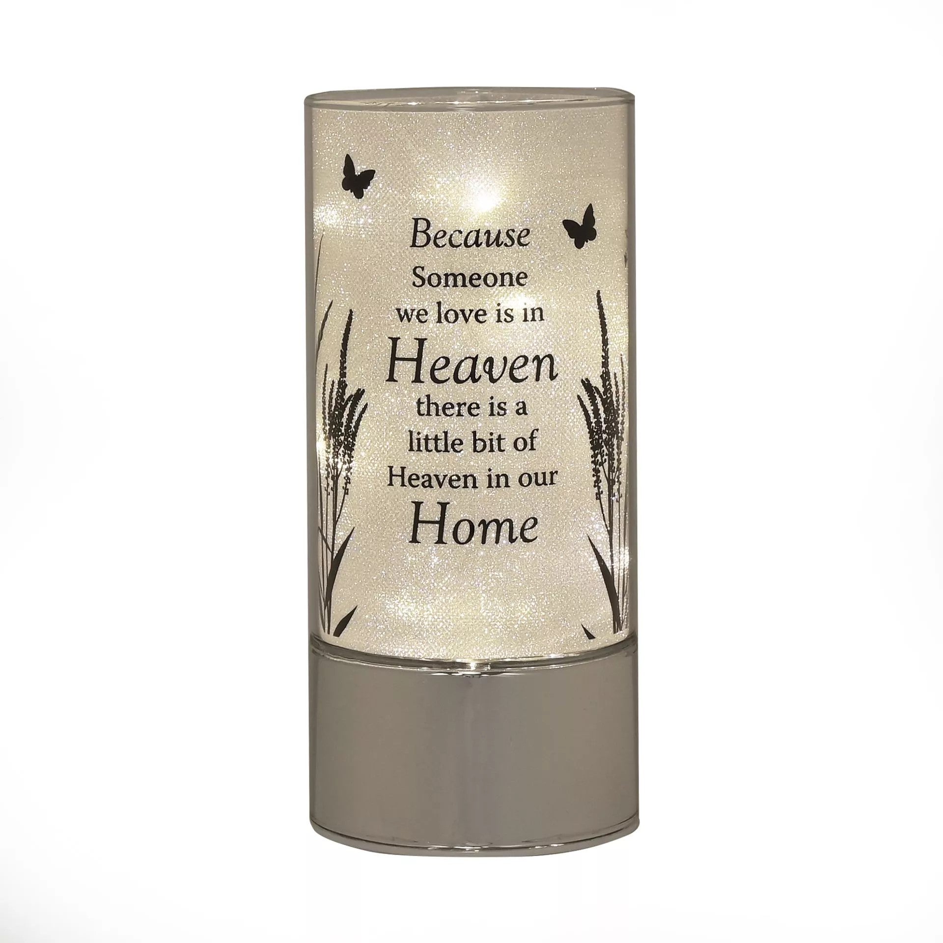 Celebrations Thoughts of You Memorial Tube Light with 'Heaven' tribute design, a heartfelt keepsake memorial light.