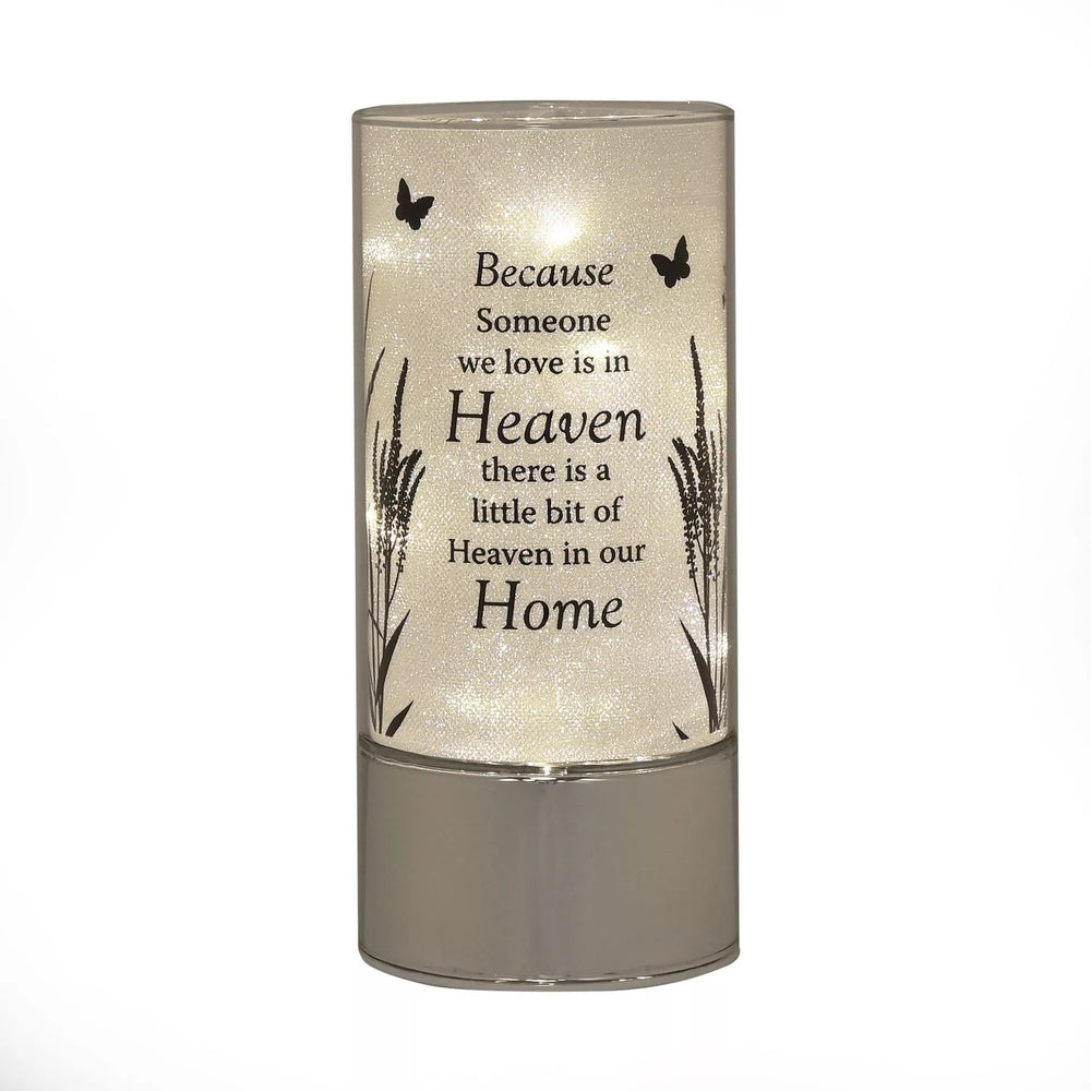 Celebrations Thoughts of You Memorial Tube Light with 'Heaven' tribute design, a heartfelt keepsake memorial light.