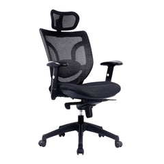 Nautilus Designs Newton High Back Mesh Synchronous Executive Office Chair With Integral Headrest and Height Adjustable Arms Black - BCM/K103/BK DD