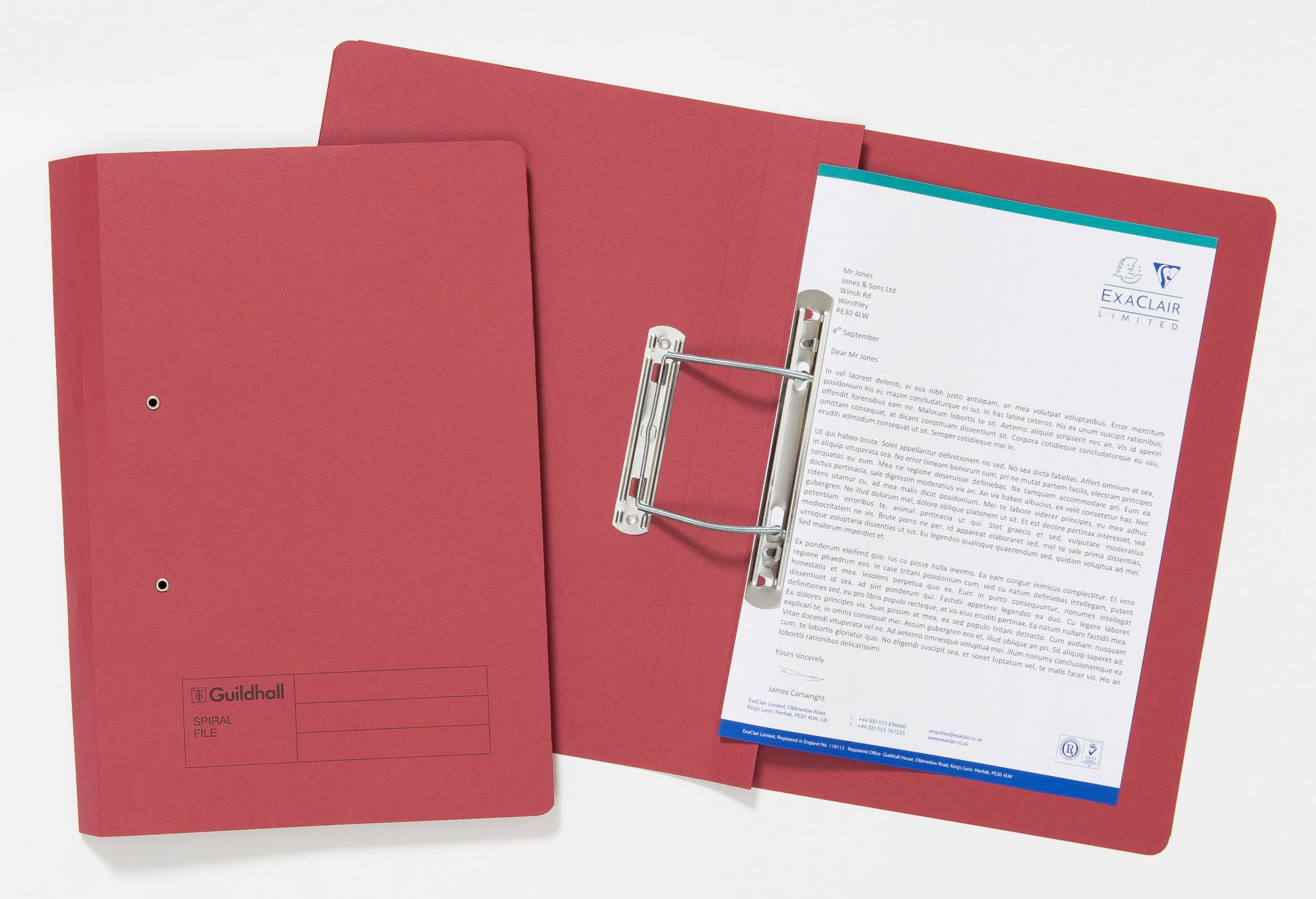 Guildhall Spring Transfer File Manilla Foolscap 285gsm Red (Pack 25) - 346-REDZ