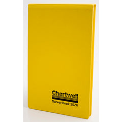 Chartwell Survey Field Book Weather Resistant 130x205mm Plain with 2 Red Centre Lines 160 Pages Yellow 2026Z