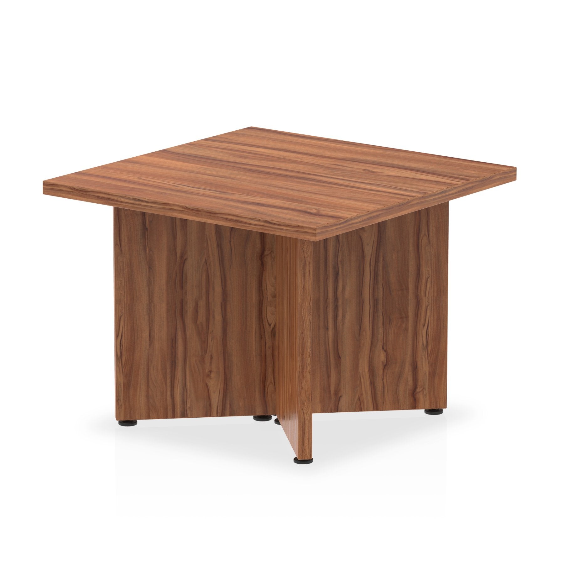 Dynamic Impulse W600 x D600 x H435mm Square Coffee Table Panel Arrowhead Leg Walnut Finish - I003424 DD