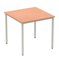 Impulse 800mm Straight Table Beech Top Silver Box Frame Leg BF00101 DD