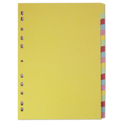 Elba Coloured Card Dividers A4 Euro Punched 20 Part 400007438