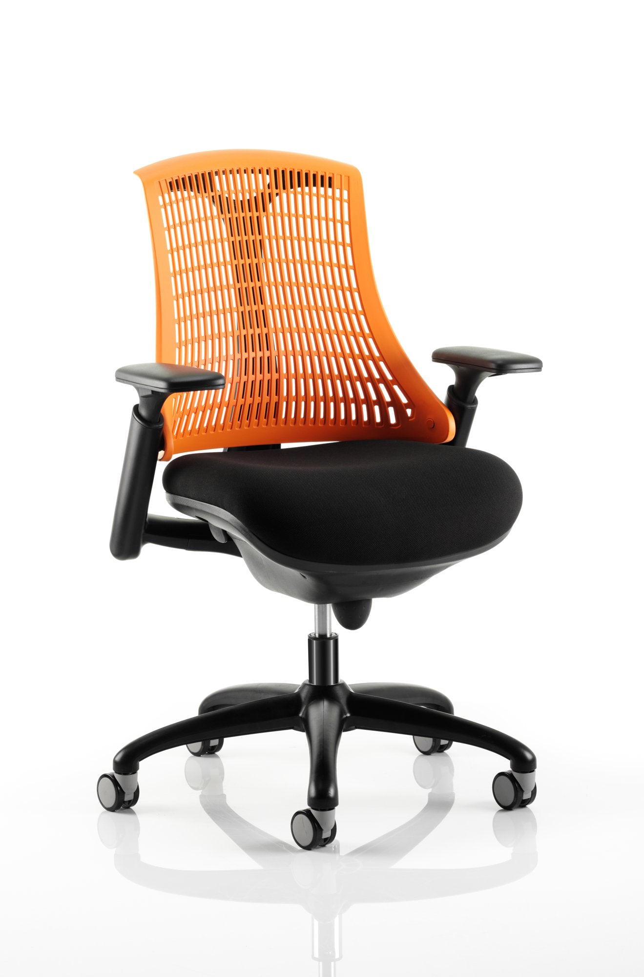 Flex Medium Back Task Operator Office Chair with Arms Black Frame Orange/Black - KC0075 DD