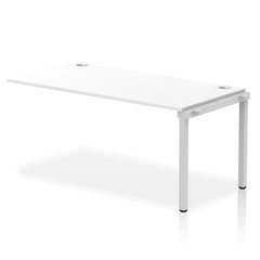 Impulse Single Row Bench Desk Extension Kit W1600 x D800 x H730mm White Finish Silver Frame - IB00381 DD