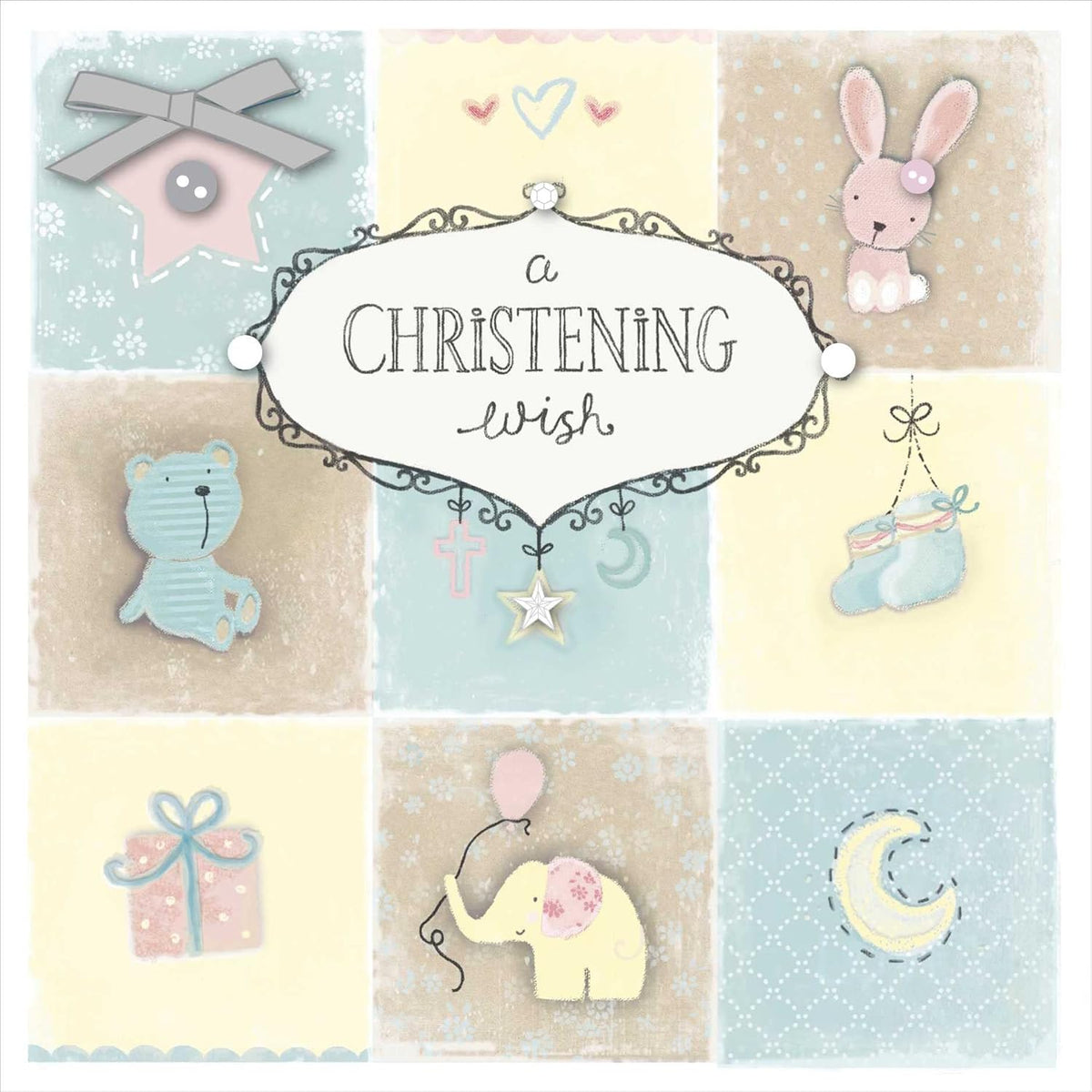 A Christening Wish Happiness Christening Greeting Card Glitter Greetings Cards 735147
