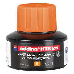 edding HTK 25 Bottled Refill Ink for Highlighter Pens 25ml Orange - 4-HTK25006