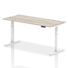 Dynamic Air 1800 x 800mm Height Adjustable Desk Grey Oak Top White Leg HA01168 DD
