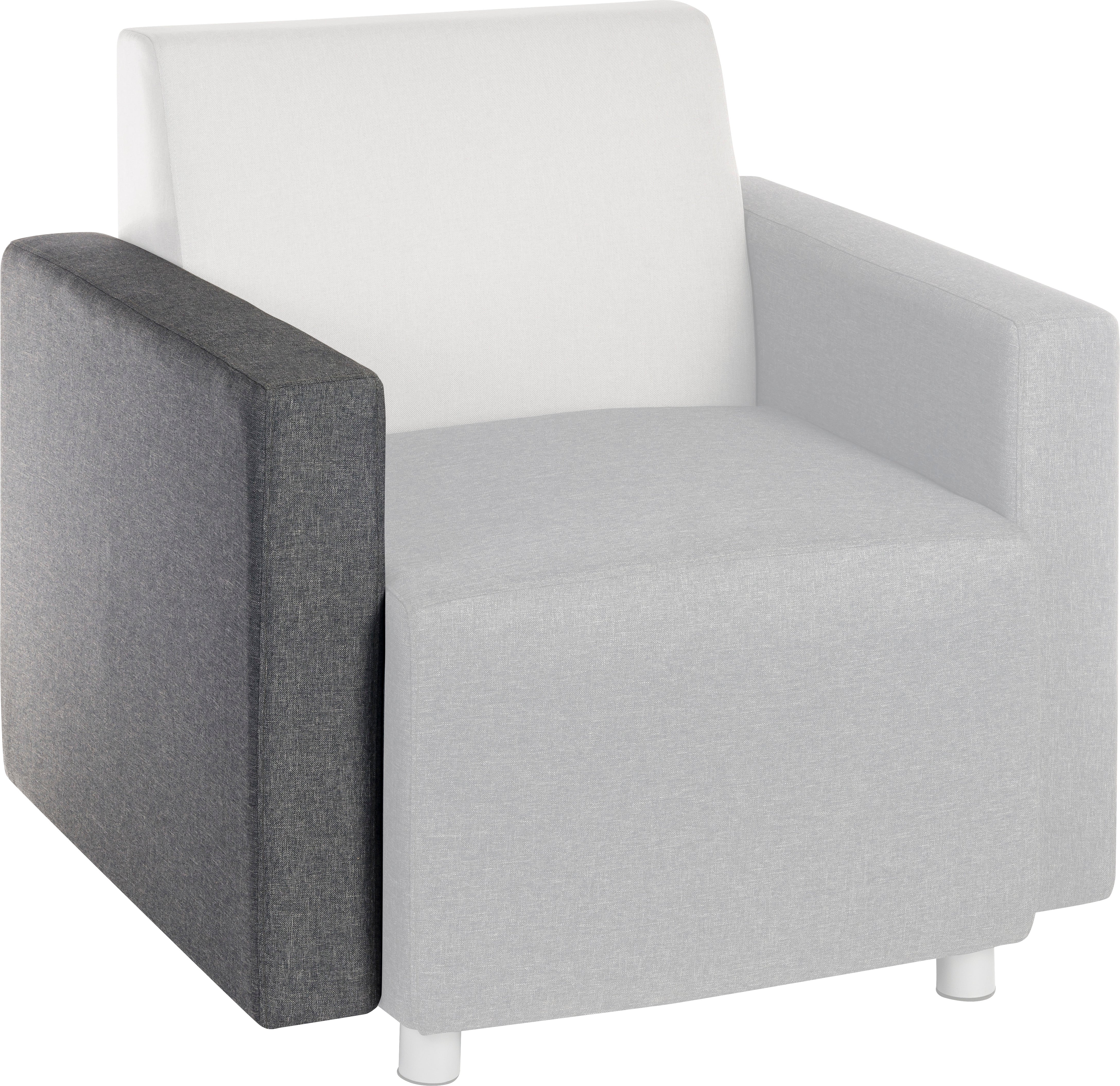 Cube Modular Interchangeable Fabric Armrest Only Dark Grey - 6971 DD