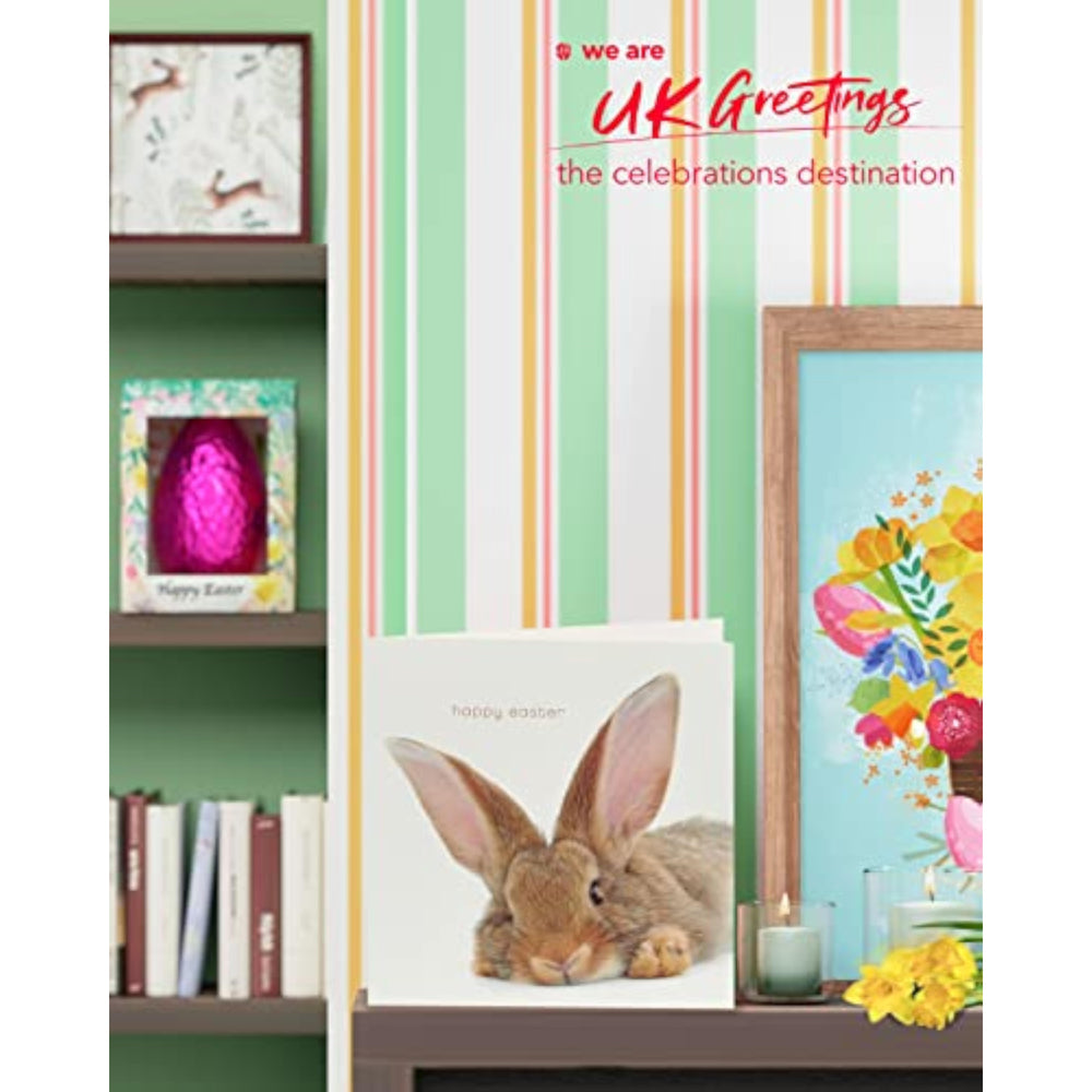 UK Greetings Happy Easter Card for Kids - Children's Cute Easter Card - Bunny Easter Card, Multi, 159x159mm