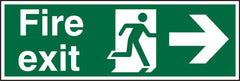 SECO Safe Procedure Safety Sign Fire Exit Man Running and Arrow Pointing Right Semi Rigid Plastic 450 x 150mm - SP121SRP450X150