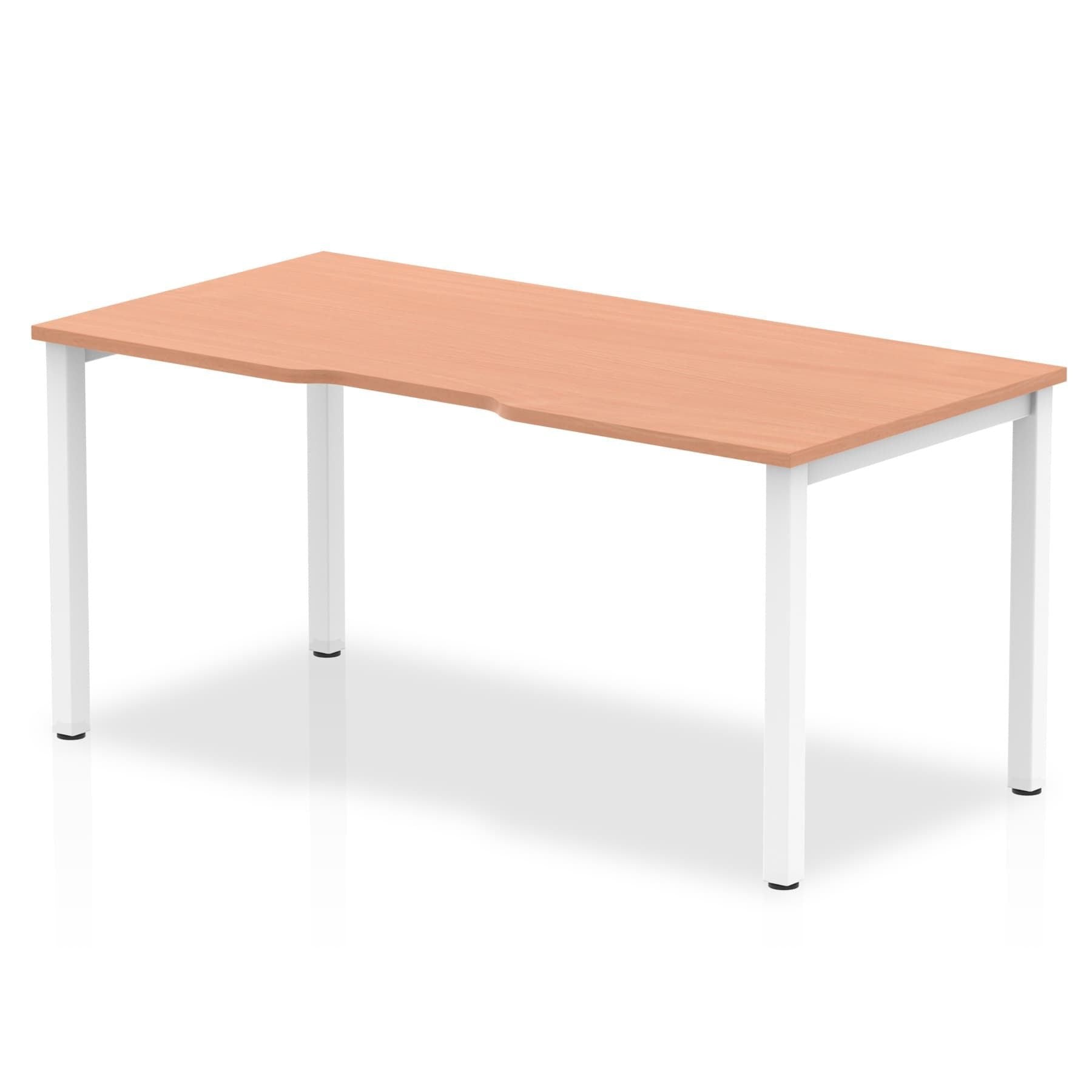 Evolve Plus 1600mm Single Starter Desk Beech Top White Frame BE108 DD