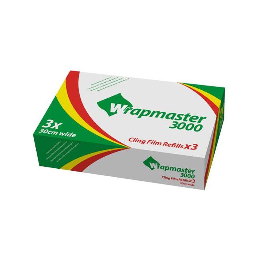 Wrapmaster Clingfilm Refill Roll 300mm Width x 300m Length (Pack 3) - 0505010