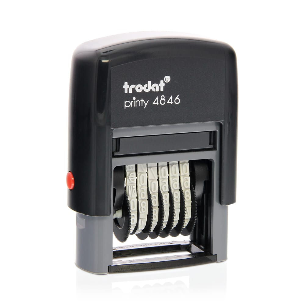 Trodat Printy 4846 Self Inking Number Stamp 27x4mm Black Ink - 89376
