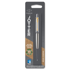 Parker Jotter Ballpoint Pen Stainless Steel/Gold Barrel Blue Ink - 1953206