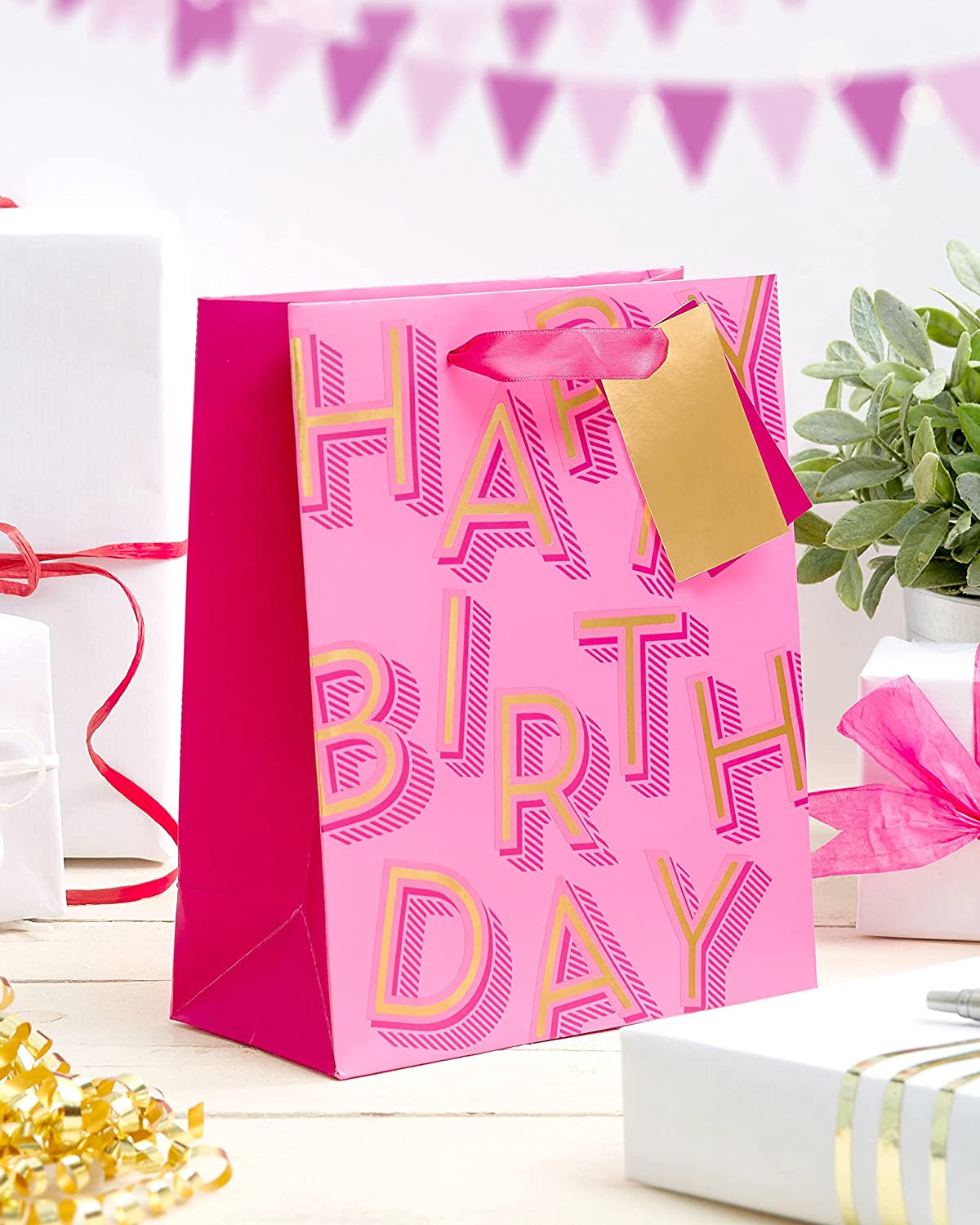 Medium Gift Bag For Her/Female - Pink Design