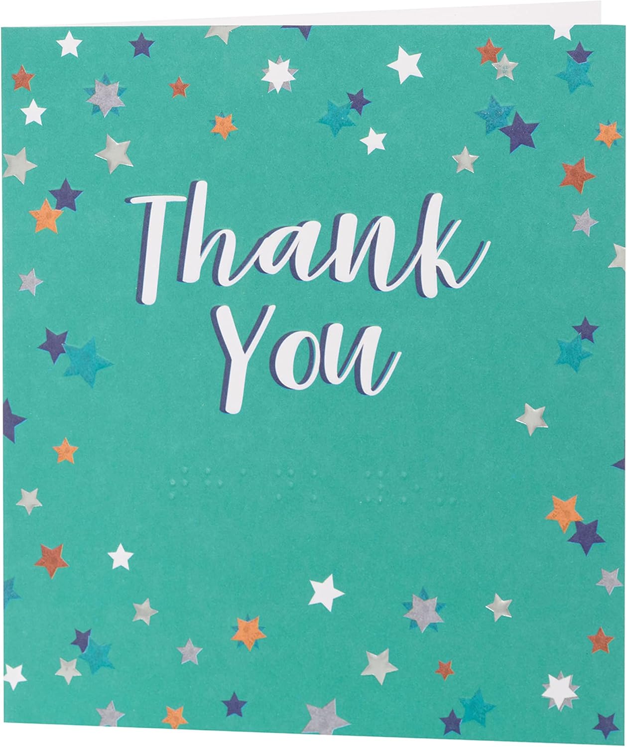 Lovely Design With Stars Braille Thank You Card