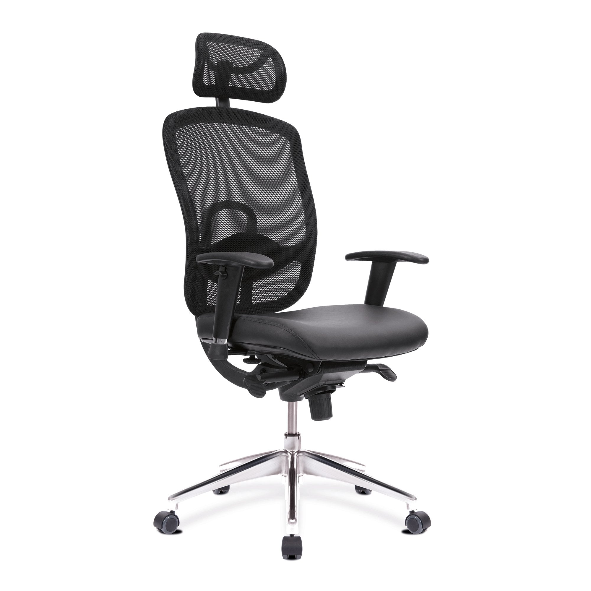 Nautilus Designs Liberty High Back Mesh Executive Office Chair With Adjustable Headrest and Height Adjustable Arms Black - DPA80HBSY/AHR DD