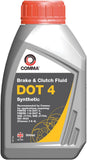 Comma BF41L 500ml Dot 4 brake and clutch fluid bottle, automotive lubricant with label and cap visible.