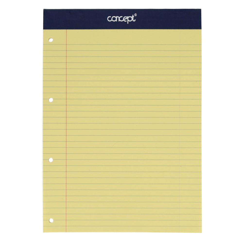 Concept A4 Legal Pad with 50 sheets, featuring lined paper for notes and writing, from Concept stationery and note pads collection.