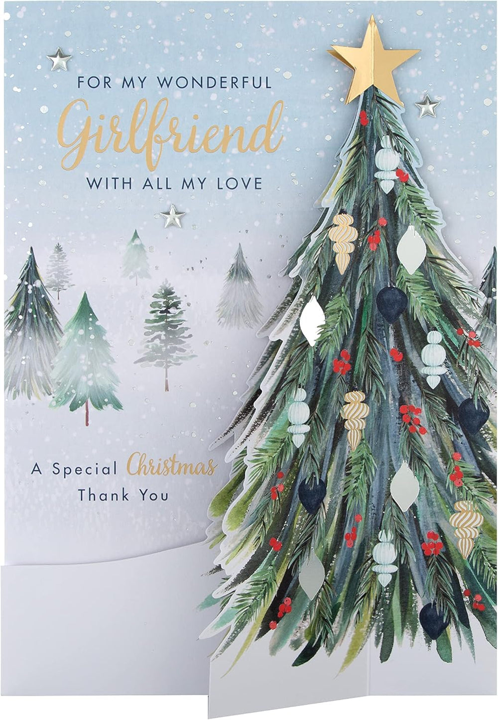 Hallmark Boxed Christmas Card for Girlfriend – Classic Winter Scene with Tree Design