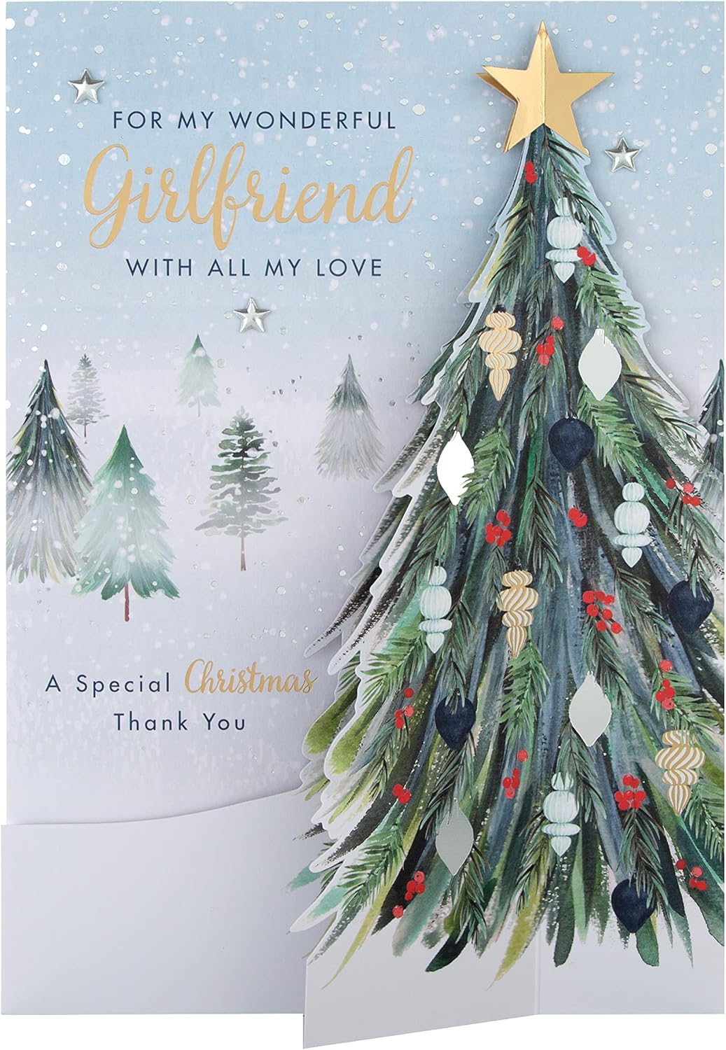 Hallmark Boxed Christmas Card for Girlfriend – Classic Winter Scene with Tree Design