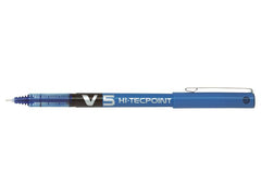 Pilot V5 Hi-Tecpoint Liquid Ink Rollerball Pen 0.5mm Tip 0.3mm Line Blue (Pack 20) - 3131910516514