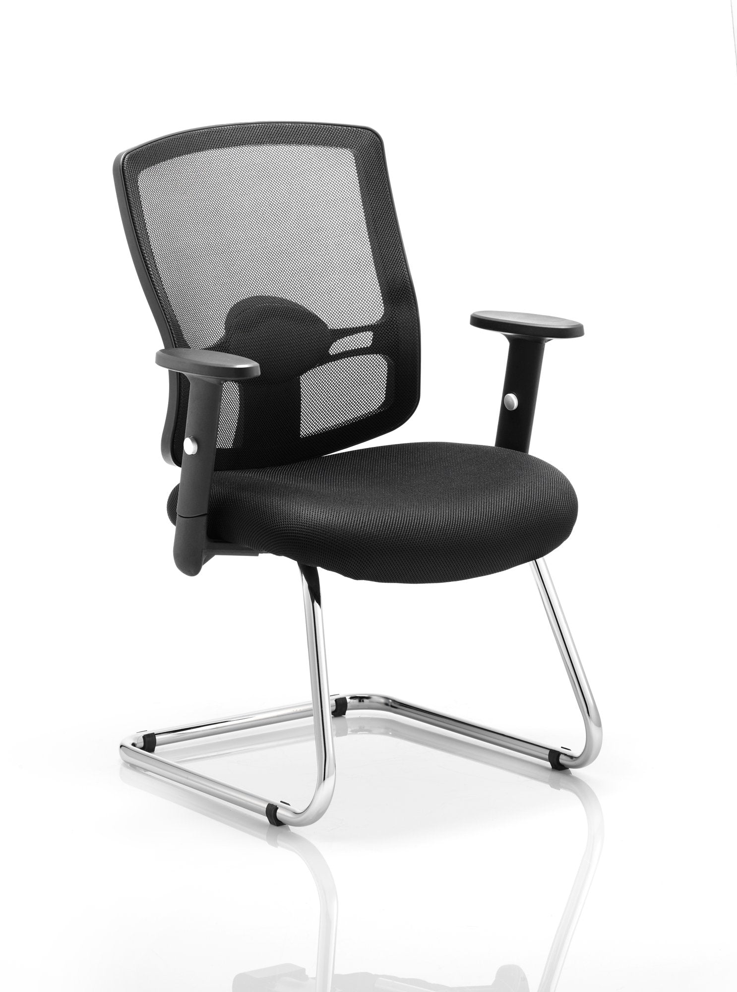 Portland Cantilever Chair Black Mesh With Arms EX000136 DD
