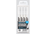 County Window White Liquid Chalk Markers for arts and crafts, featuring four vibrant markers for chalkboard and window art.