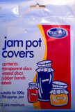 County kitchenware jam pot with 25 covers, featuring a ceramic jar and lid for preserving and storing jam.
