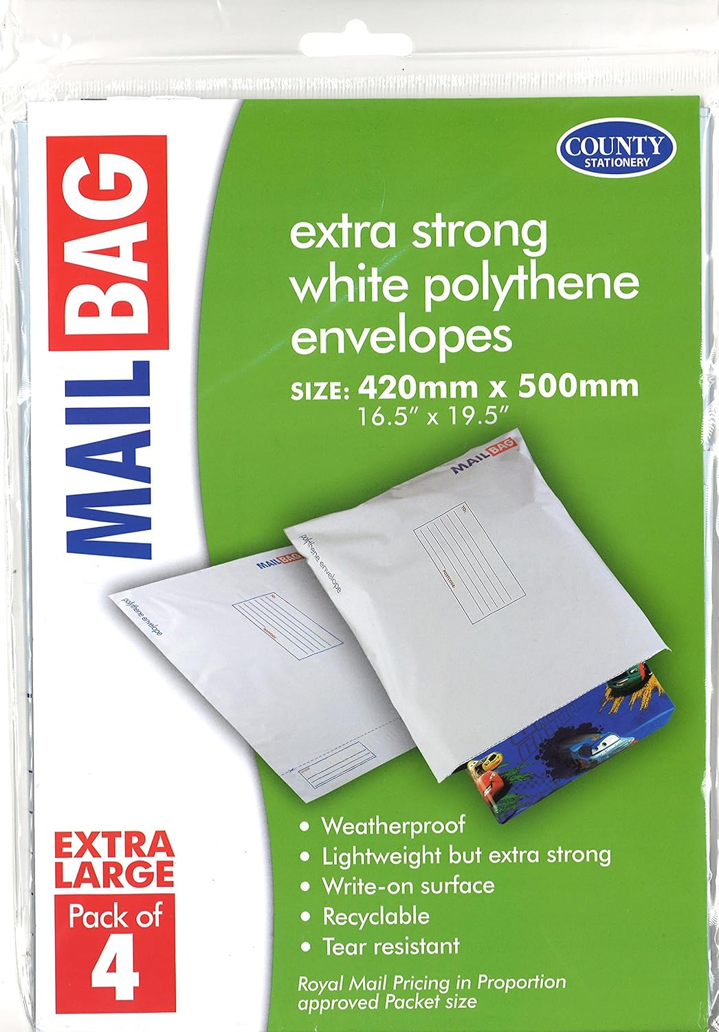 Four County C264 Extra Large Mail Bags for packaging and mailing, made of durable material, ideal for shipping large items.