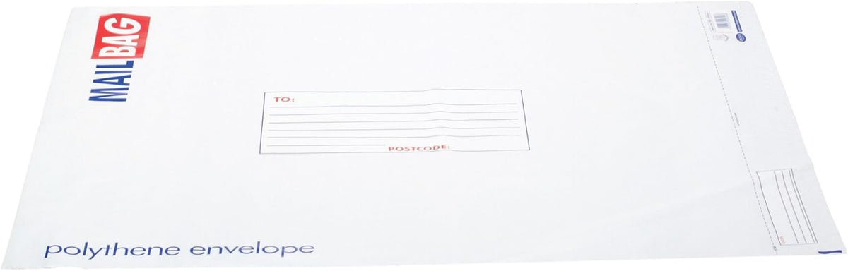 County jumbo polythene mail bags measuring 50 x 65 cm, ideal for secure packaging and mailing supplies.